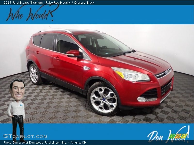Ruby Red Metallic / Charcoal Black 2015 Ford Escape Titanium