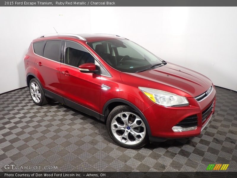 Ruby Red Metallic / Charcoal Black 2015 Ford Escape Titanium
