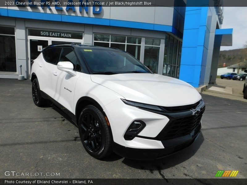Iridescent Pearl Tricoat / Jet Black/Nightshift Blue 2023 Chevrolet Blazer RS AWD