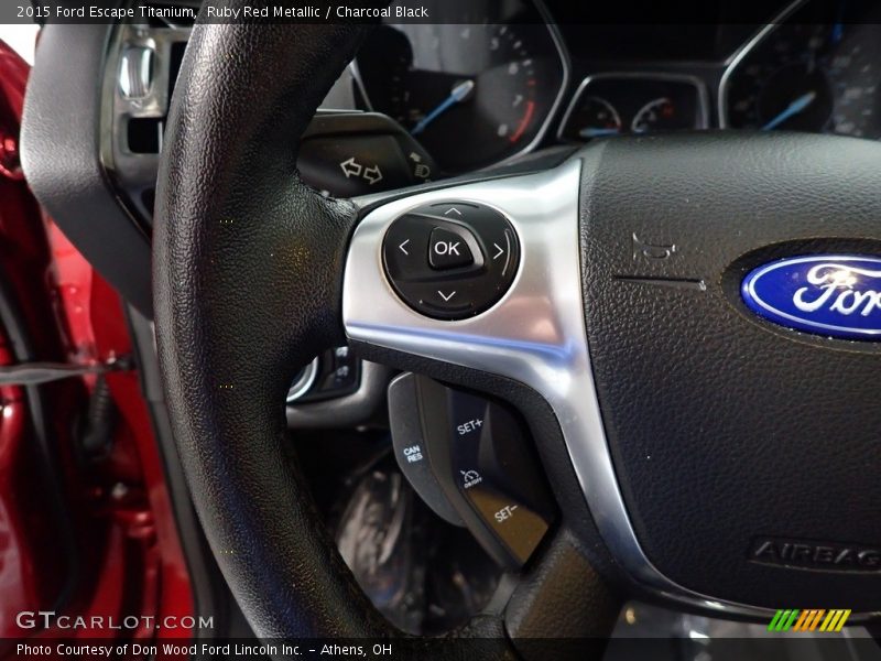 Ruby Red Metallic / Charcoal Black 2015 Ford Escape Titanium