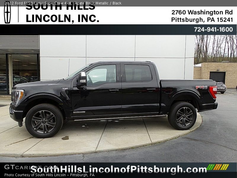 Agate Black Metallic / Black 2022 Ford F150 Lariat SuperCrew 4x4