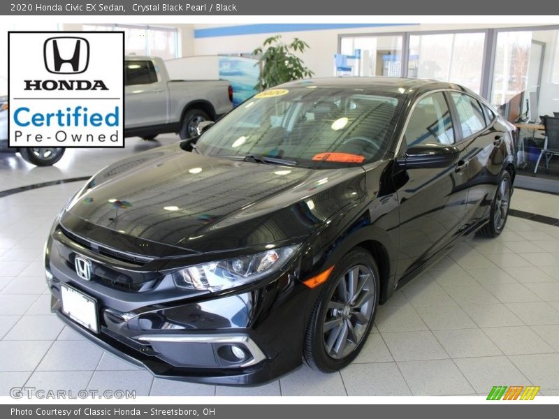 Crystal Black Pearl / Black 2020 Honda Civic EX Sedan
