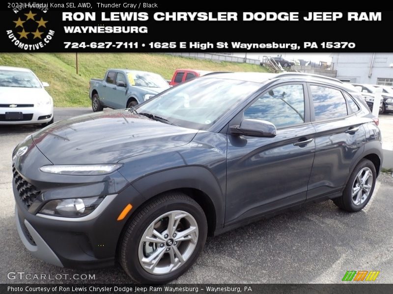 Thunder Gray / Black 2023 Hyundai Kona SEL AWD