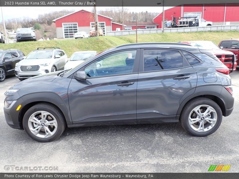Thunder Gray / Black 2023 Hyundai Kona SEL AWD