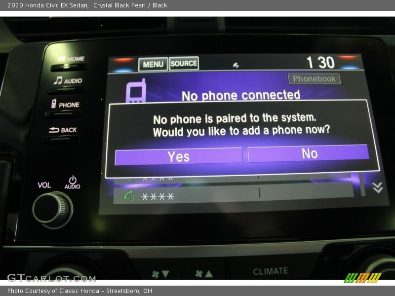 Crystal Black Pearl / Black 2020 Honda Civic EX Sedan