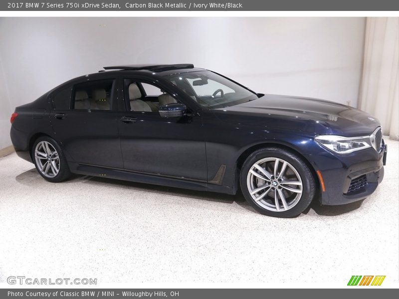 Carbon Black Metallic / Ivory White/Black 2017 BMW 7 Series 750i xDrive Sedan