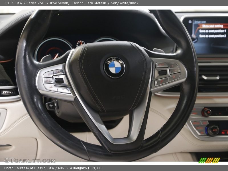 Carbon Black Metallic / Ivory White/Black 2017 BMW 7 Series 750i xDrive Sedan