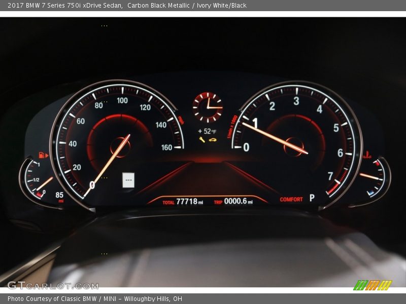 Carbon Black Metallic / Ivory White/Black 2017 BMW 7 Series 750i xDrive Sedan
