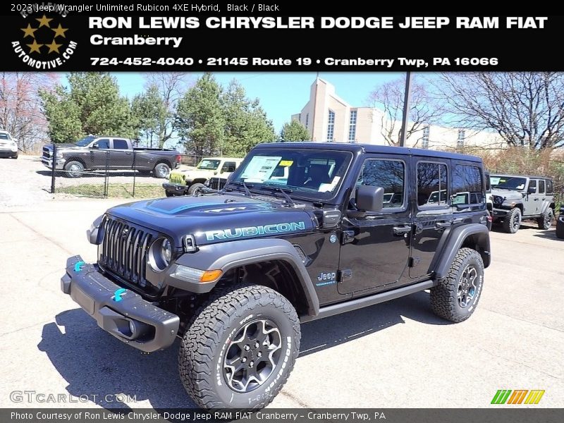 Black / Black 2023 Jeep Wrangler Unlimited Rubicon 4XE Hybrid