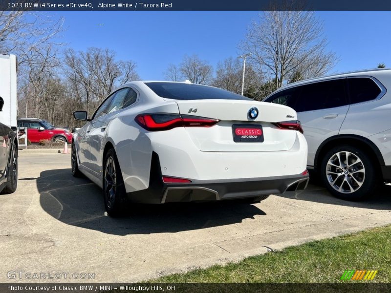 Alpine White / Tacora Red 2023 BMW i4 Series eDrive40