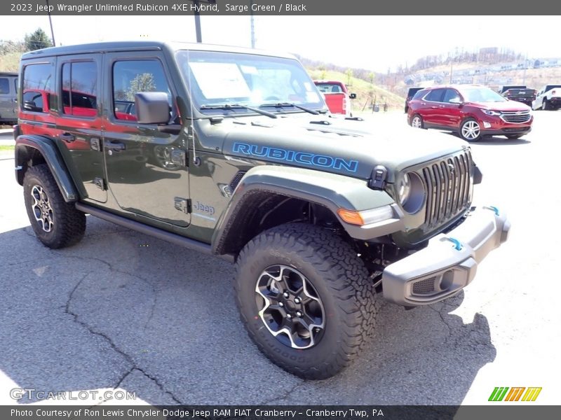 Front 3/4 View of 2023 Wrangler Unlimited Rubicon 4XE Hybrid