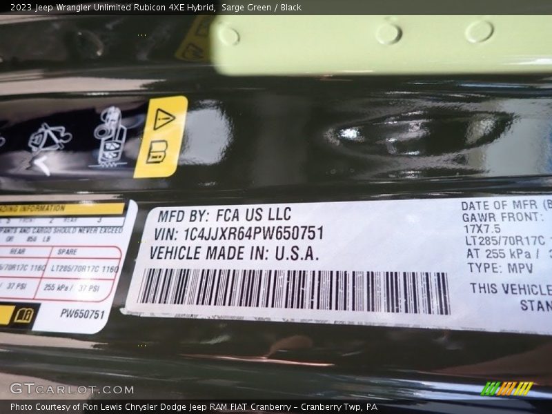 Sarge Green / Black 2023 Jeep Wrangler Unlimited Rubicon 4XE Hybrid