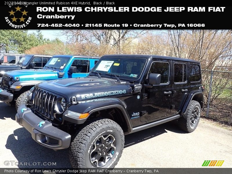 Black / Black 2023 Jeep Wrangler Unlimited Rubicon 4XE Hybrid