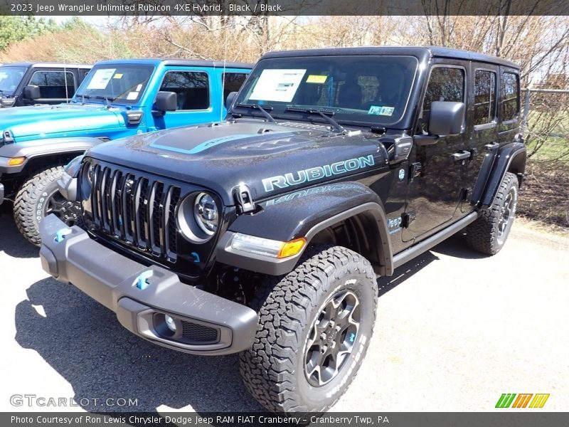 Black / Black 2023 Jeep Wrangler Unlimited Rubicon 4XE Hybrid