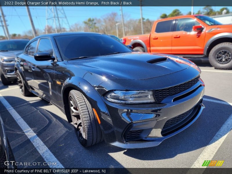 Pitch Black / Black 2022 Dodge Charger Scat Pack Widebody Hemi Orange