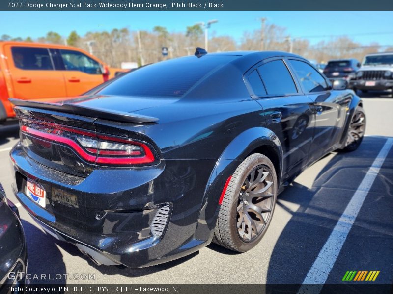 Pitch Black / Black 2022 Dodge Charger Scat Pack Widebody Hemi Orange