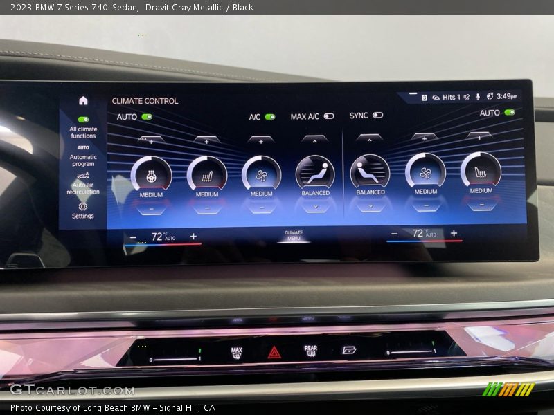 Controls of 2023 7 Series 740i Sedan