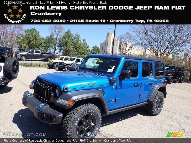 Hydro Blue Pearl / Black 2023 Jeep Wrangler Unlimited Willys 4XE Hybrid