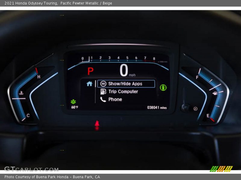  2021 Odyssey Touring Touring Gauges