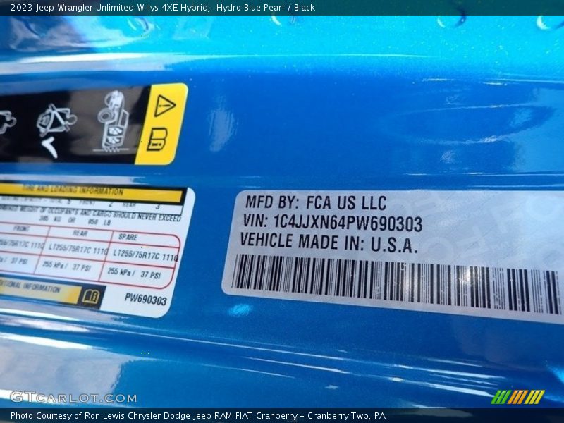 Hydro Blue Pearl / Black 2023 Jeep Wrangler Unlimited Willys 4XE Hybrid