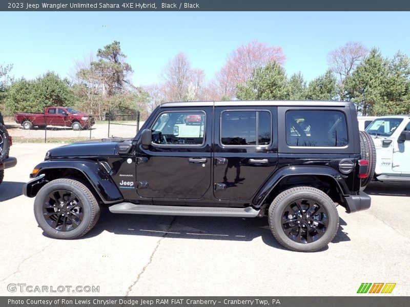 Black / Black 2023 Jeep Wrangler Unlimited Sahara 4XE Hybrid