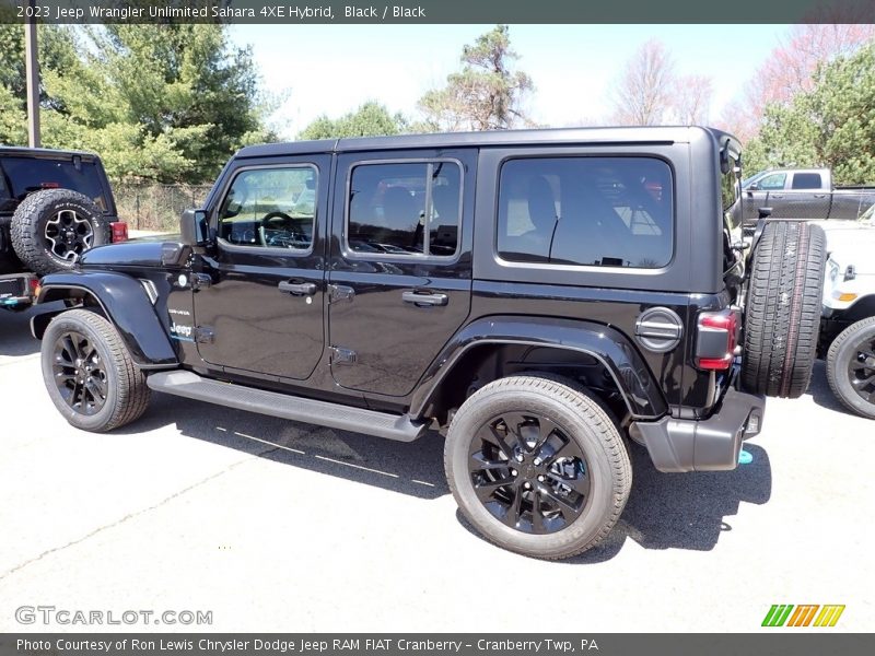 Black / Black 2023 Jeep Wrangler Unlimited Sahara 4XE Hybrid