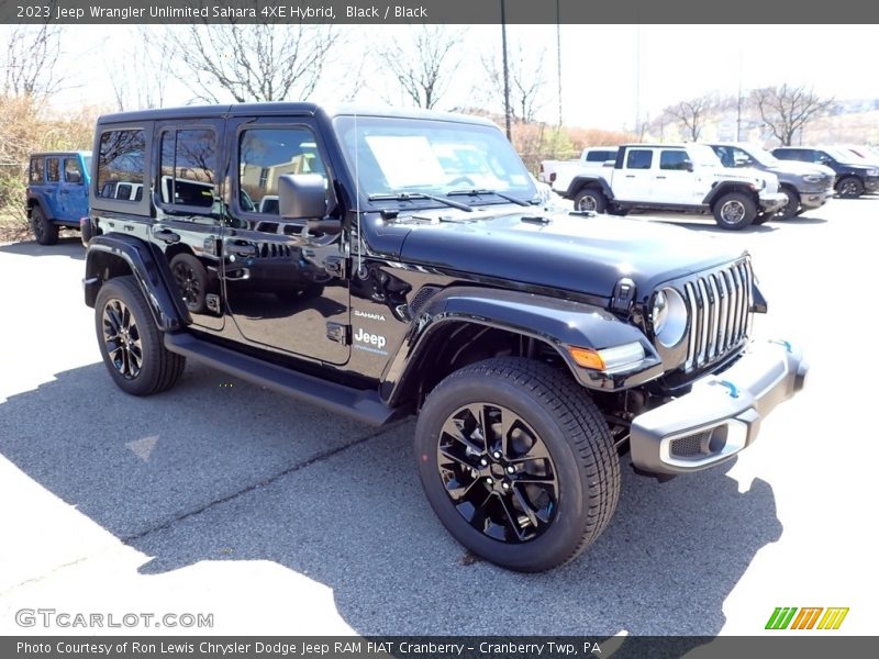 Black / Black 2023 Jeep Wrangler Unlimited Sahara 4XE Hybrid