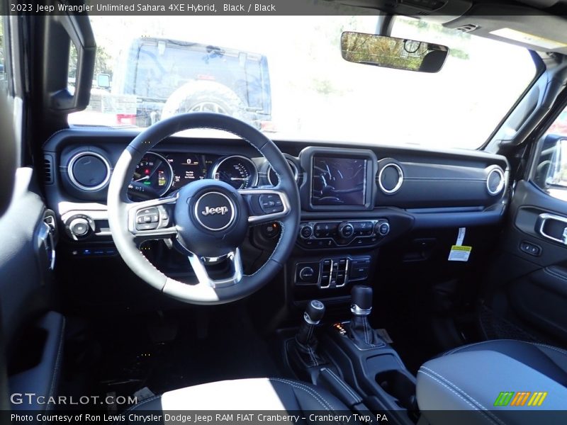 Black / Black 2023 Jeep Wrangler Unlimited Sahara 4XE Hybrid