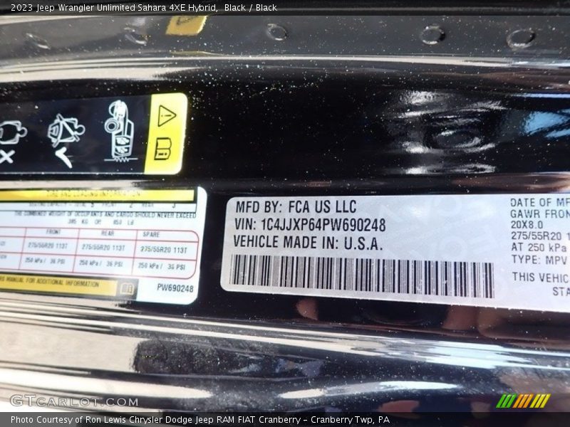 Black / Black 2023 Jeep Wrangler Unlimited Sahara 4XE Hybrid