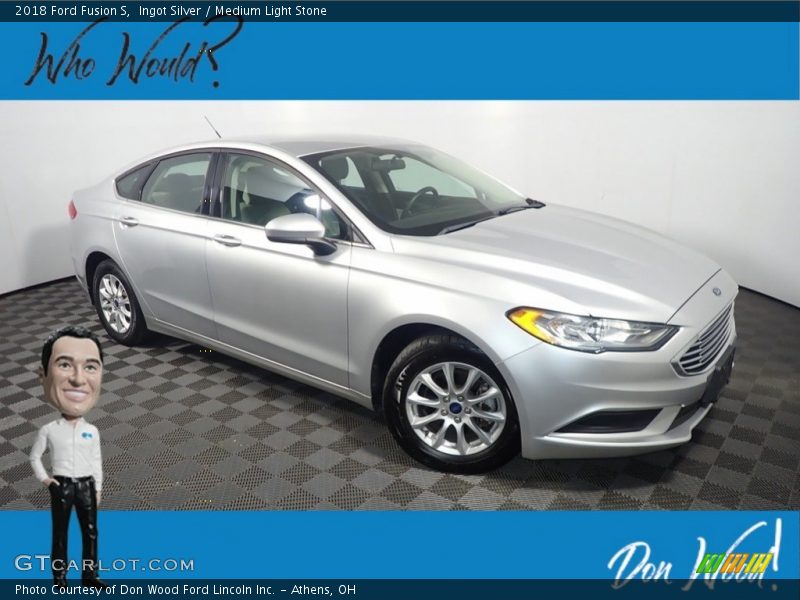 Ingot Silver / Medium Light Stone 2018 Ford Fusion S