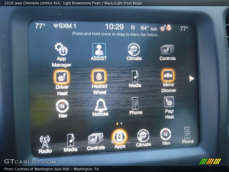 Light Brownstone Pearl / Black/Light Frost Beige 2016 Jeep Cherokee Limited 4x4