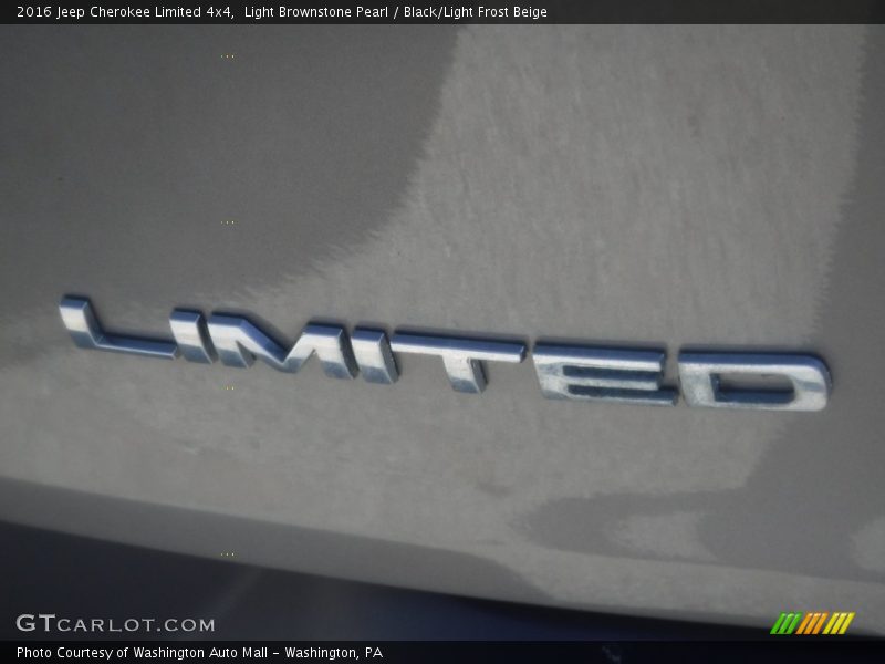 Light Brownstone Pearl / Black/Light Frost Beige 2016 Jeep Cherokee Limited 4x4