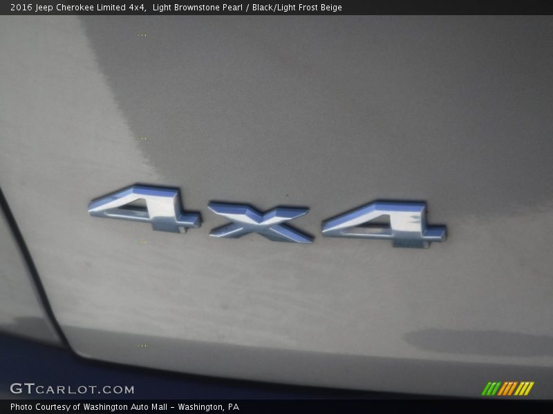 Light Brownstone Pearl / Black/Light Frost Beige 2016 Jeep Cherokee Limited 4x4