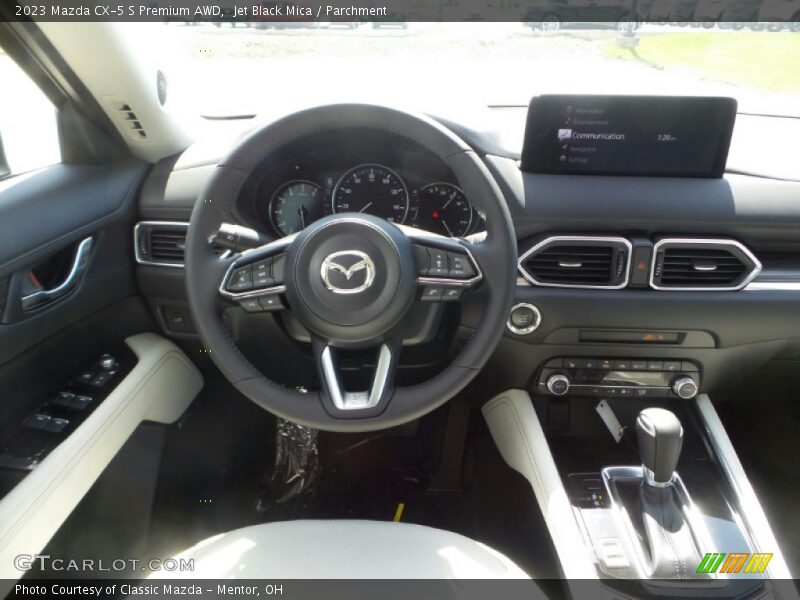 Jet Black Mica / Parchment 2023 Mazda CX-5 S Premium AWD