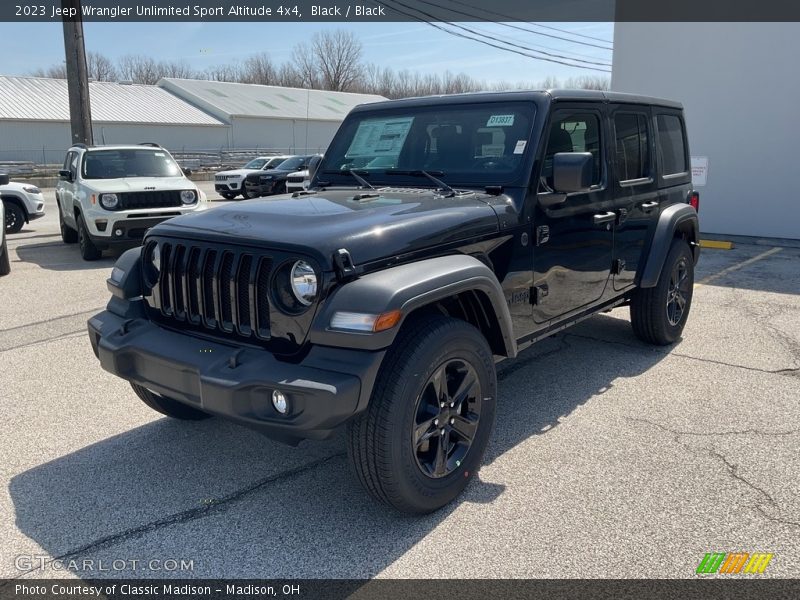Black / Black 2023 Jeep Wrangler Unlimited Sport Altitude 4x4