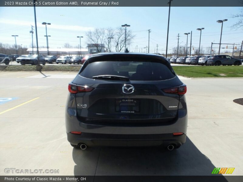 Polymetal Gray / Red 2023 Mazda CX-5 S Carbon Edition AWD