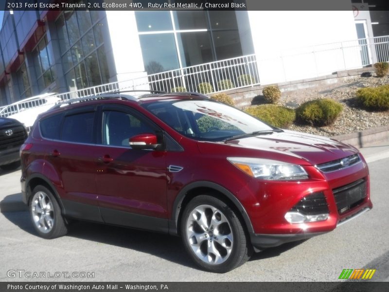 Ruby Red Metallic / Charcoal Black 2013 Ford Escape Titanium 2.0L EcoBoost 4WD