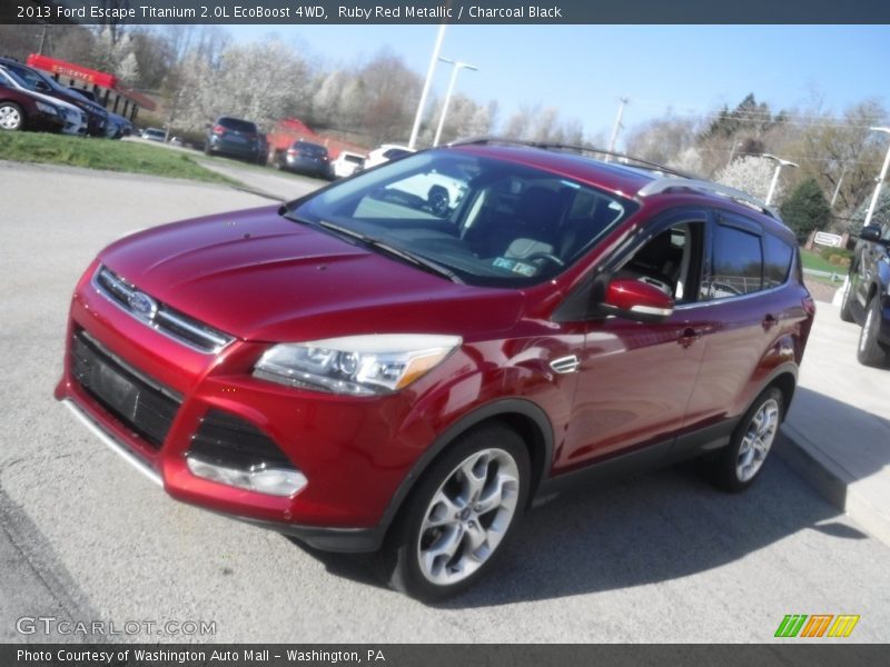 Ruby Red Metallic / Charcoal Black 2013 Ford Escape Titanium 2.0L EcoBoost 4WD