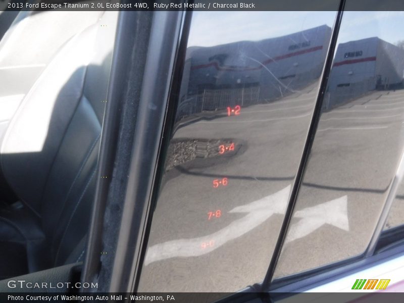 Ruby Red Metallic / Charcoal Black 2013 Ford Escape Titanium 2.0L EcoBoost 4WD