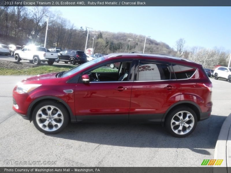 Ruby Red Metallic / Charcoal Black 2013 Ford Escape Titanium 2.0L EcoBoost 4WD