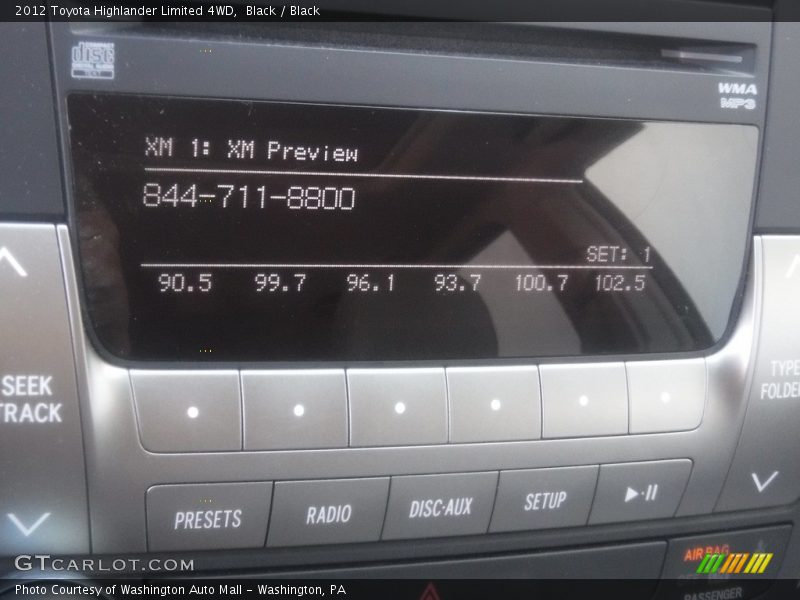 Black / Black 2012 Toyota Highlander Limited 4WD