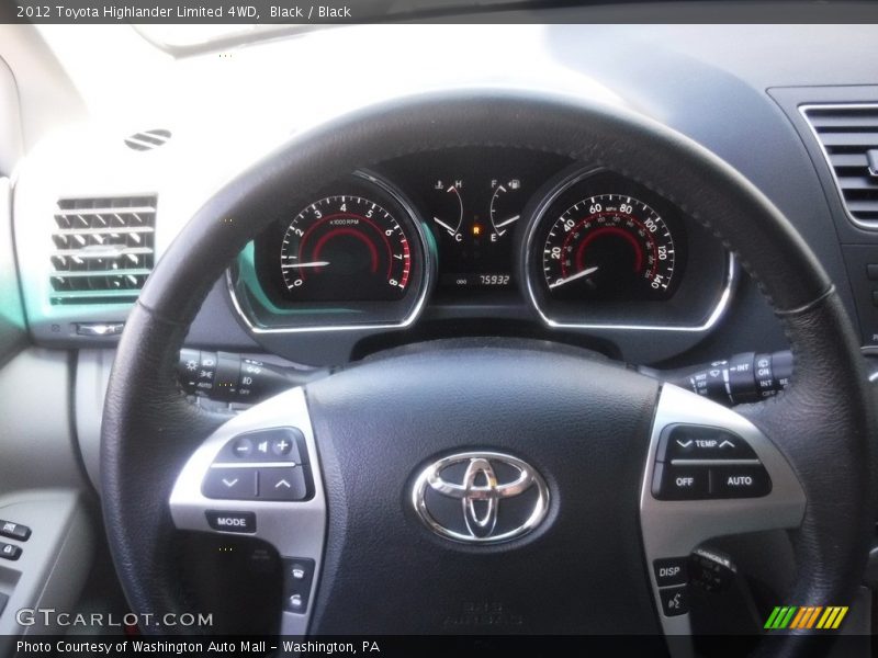 Black / Black 2012 Toyota Highlander Limited 4WD