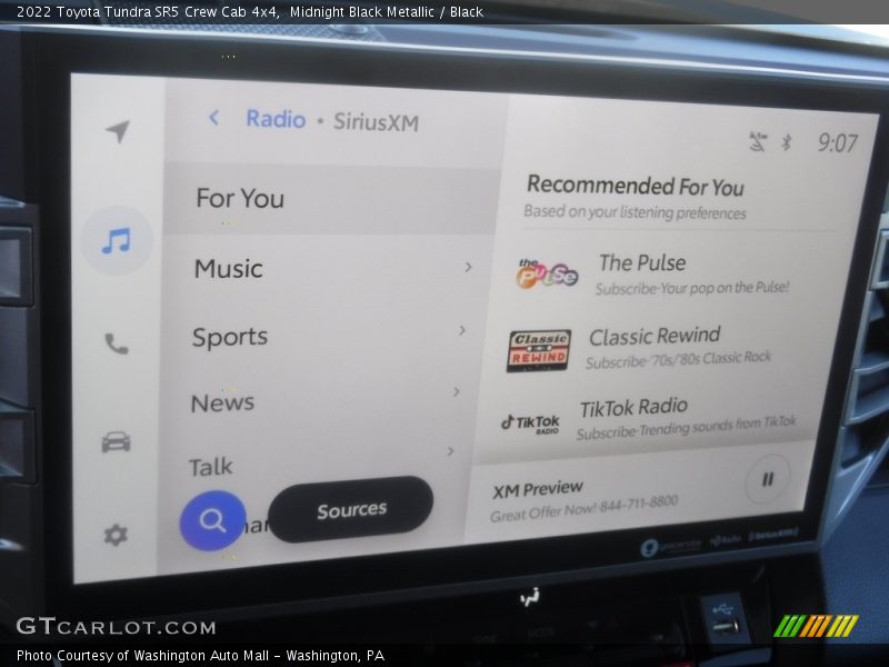 Midnight Black Metallic / Black 2022 Toyota Tundra SR5 Crew Cab 4x4