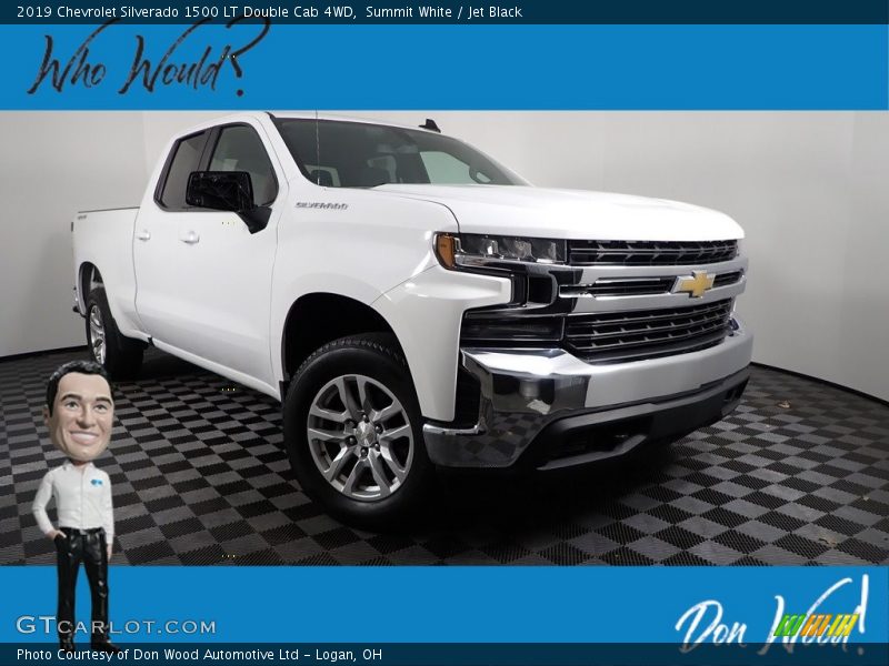 Summit White / Jet Black 2019 Chevrolet Silverado 1500 LT Double Cab 4WD