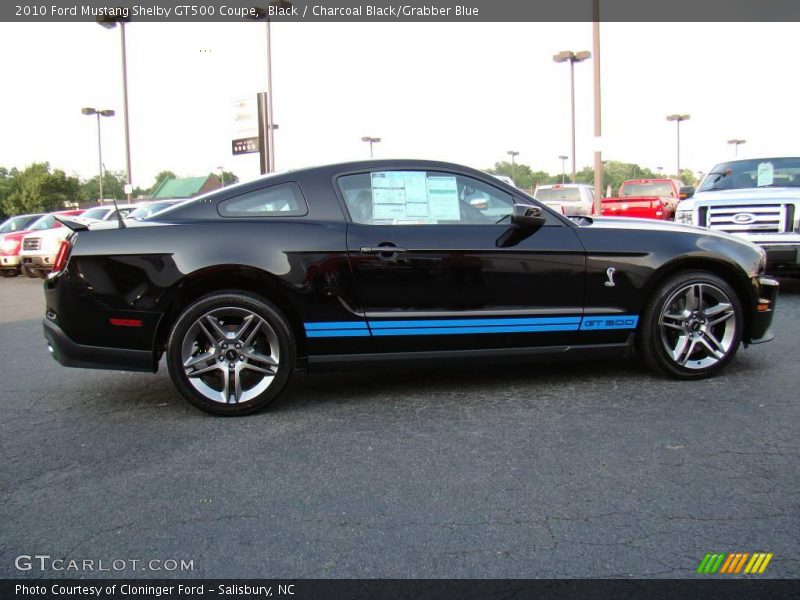 Black / Charcoal Black/Grabber Blue 2010 Ford Mustang Shelby GT500 Coupe