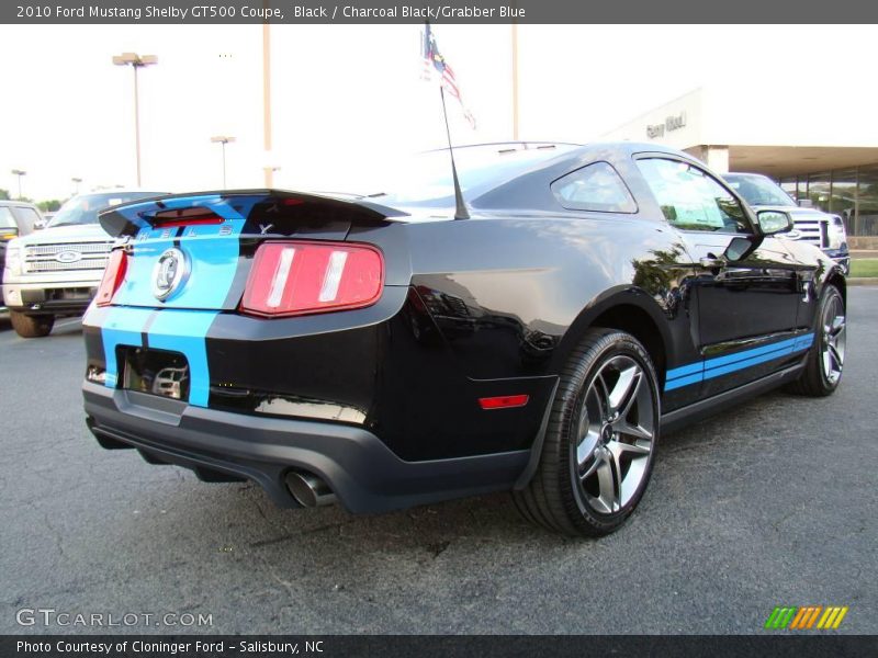Black / Charcoal Black/Grabber Blue 2010 Ford Mustang Shelby GT500 Coupe