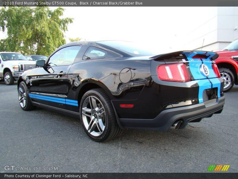 Black / Charcoal Black/Grabber Blue 2010 Ford Mustang Shelby GT500 Coupe