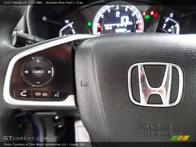 Obsidian Blue Pearl / Gray 2017 Honda CR-V LX AWD