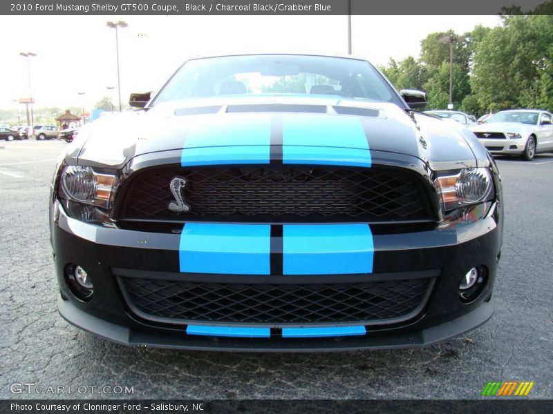 Black / Charcoal Black/Grabber Blue 2010 Ford Mustang Shelby GT500 Coupe