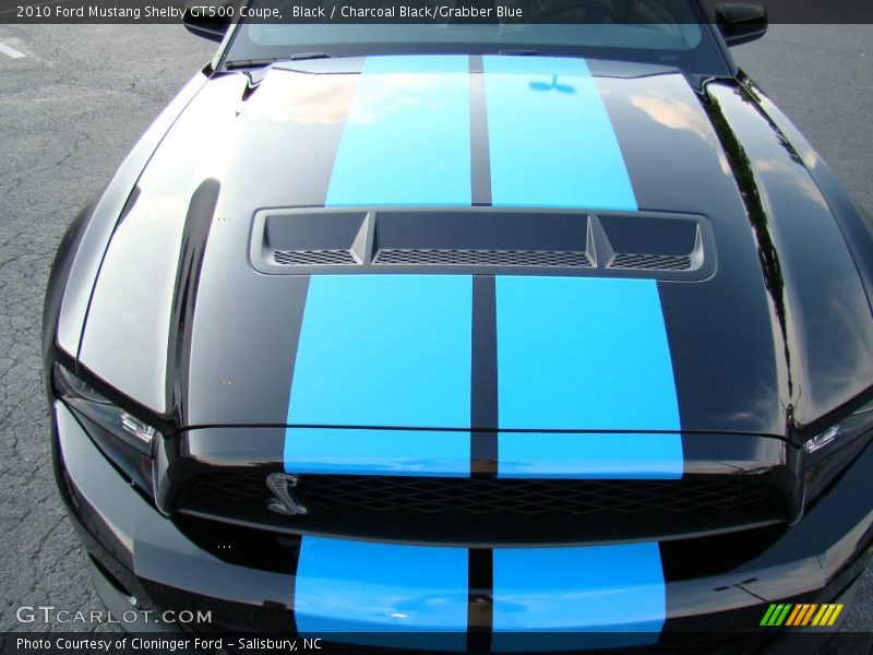 Black / Charcoal Black/Grabber Blue 2010 Ford Mustang Shelby GT500 Coupe
